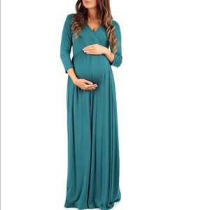 Empire waist three quarter sleeve maxi dress NWT